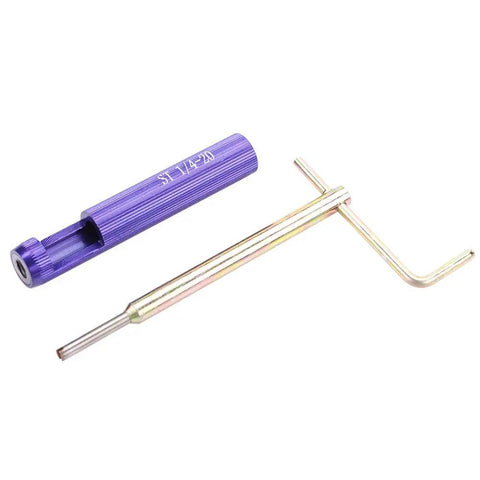 Upgrade Your Gear With This Top Tier Stainless Steel Thread Repair Insert Kit Featuring 50 High Strength Pieces Perfect For Fixing Stripped Threads In Aluminum And Magnesium To Lock Bolts Securely And Boost Durability For Heavy Duty Jobs That Need, purple insert tool and T-handle