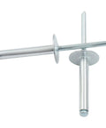 60-Piece Large Flange Aluminum Blind Rivets 3/16 Inch By 1-1/4 Inch Dome Head Pop Rivets Silver for quick easy accessory installations