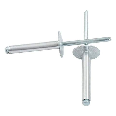60-Piece Large Flange Aluminum Blind Rivets 3/16 Inch By 1-1/4 Inch Dome Head Pop Rivets Silver for quick easy accessory installations
