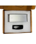 Beast Mode M.2 NVMe SSD Enclosure For 2280 Drive With 40Gbps USB4 Thunderbolt 3 4 Ports, silver aluminum housing in box