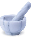 Marble Mortar And Pestle Set 150ml Spice Grinder For Grinding Herbs And Spices Unpolished Marble Crusher Kitchen Utensil