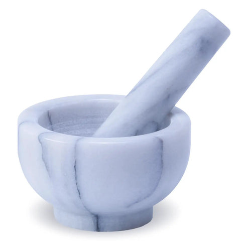 Marble Mortar And Pestle Set 150ml Spice Grinder For Grinding Herbs And Spices Unpolished Marble Crusher Kitchen Utensil