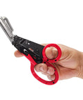 ParaShears Lightweight Backcountry Stainless Steel Pro-Grade Multi-Tool With 11 Tools And Compound Leverage, held by hand