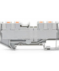 2.5mm2 4 Wire Terminal Block For DIN Rail With Spring Clamp, Orange, shown in compact Quattro style for industrial panels