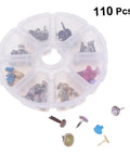 Colorful Metal Brads Fasteners Set For DIY Crafts Scrapbooking And Cardmaking Easy To Use Embellishment Kit With Storage Box