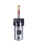 Heavy Duty ER11 Collet Block Chuck With Spindle Motor Shaft Extension Rod For CNC Tooling Set featuring a drill bit in a secure grip.