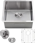 22-Inch Kitchen Bar Sink With Undermount Installation, 18 Gauge T304 Stainless Steel, Satin Finish, Single Bowl, 22 X 18 X 10 Inch, Includes Strainer And Bottom Grid, Noise Dampening Pads, Durable Dent-Resistant Build, cUPC Listed.