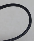 Close-up of a black rubber motor drive belt for sewing machines. Upgrade Your Vintage Singer 15-88 Sewing Machine With This Durable Motor Drive Belt.