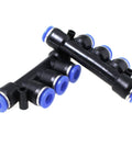 Five Way Inline Manifold Fittings Push In Quick Connect For 6mm Tube Outer Diameter 1/4 Inch Air Line High Pressure 0 To 150 PSI