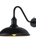Dusk To Dawn Exterior Barn Light With Gooseneck Design For Farmhouse, Outdoor Weather Resistant Lighting. Black Finish.