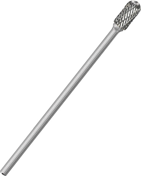 Long Carbide Burr Set For Die Grinder Bits 1/4 Inch Shank, Total Length 6.8 Inch, 1/2 Inch Head, Rotary Rasp Attachment