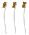 Pro Grade Three Pack Brass Wire Brush Set For 3D Printer Nozzle Cleaning, Hot End Maintenance, Rust Removal And Polishing, Curved Handle