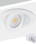 KnLnny Ware Recessed Lighting, Adjustable Eyeball recessed Light with Junction Box, 4 inch white gimbal ceiling light.