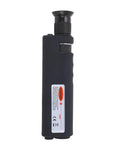 Fiber Optic Microscope 400X Portable Monocular High Accuracy Inspection Tool, industrial-grade, black with warning label