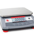 Front view of Ranger 3000 Compact Bench Scale with 60 lb and 30 kg capacity, 0.001 kg readability, NTEP and Measurement Canada approved.