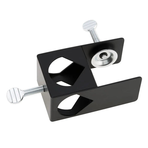 Deck Torch Clamp Bracket Set for Outdoor Mounting on Porch Rail Table Fence, black powder coated cast iron clamp view