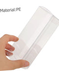 Hand holding Three Piece Golf Ball Display Case With Transparent Window made of durable PE material for home or shop use.