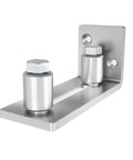 Scratch Resistant Stainless Steel Flush Mount Stay Roller Floor Guide For Doors Up To Two And One Eighth Inches Thick With Flat Bottom Design Keeps Floors Free Of Grooves And Provides Easy Wall Mount Installation With Included Screws And Hardware