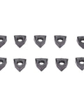 Front view of Baxnore 10-pack black-coated carbide turning inserts with center mounting holes