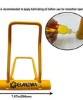 Pro Grade Standing Seam Roofing Tool Hand Seamer shown with lubrication recommendation, 7.87in wide, metal sheet bending tool