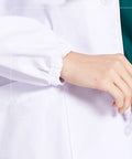 Unisex Lab Coat White Long Sleeve For Doctors And Nurses Durable 35 Percent Cotton 65 Percent Polyester Blend Breathable