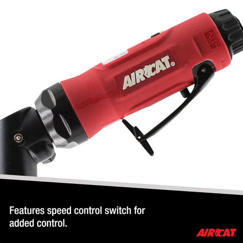 Pro-Level.6 HP Angle Die Grinder, 18000 RPM Spindle Lock with speed control switch for precision work.