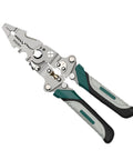 Tough As Nails Foldable Wire Strippers And Cutter Crimper Tool For Electrical Cable Work, heavy duty steel construction, portable design.