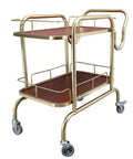 Slick Two Tier Serving Cart Crafted From Solid Stainless Steel Smooth Glide Casters And Top Handle No Sweat Moving Industrial Grade Rolling Rack For Home Bar Kitchen Or Commercial Wine Setup.