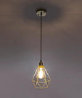 Gold Farmhouse Pendant Light 2 Pack Cage Style Hanging Lights For Kitchen Island, adjustable height, modern rustic design