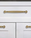 Kitchen cabinets with 5 Inch Brushed Brass Cabinet Pulls 10 Pack, Heavy Duty Solid Warm Gold Handles for Cabinets Cupboards