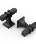 Heavy Duty Matte Black Cabinet Knobs Bring A Slick Two Tone Vibe With Rock Solid Square Drawer Pulls For Kitchen Cupboards And Dressers 15 Pack shown from multiple angles.