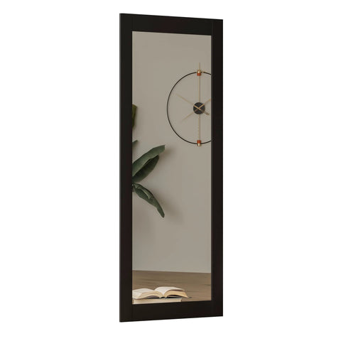 Mirror Slab Door 24x80 One Side French Interior Pocket Barn Door Solid Wood Paintable Black Pre Finished Panel for Living Room