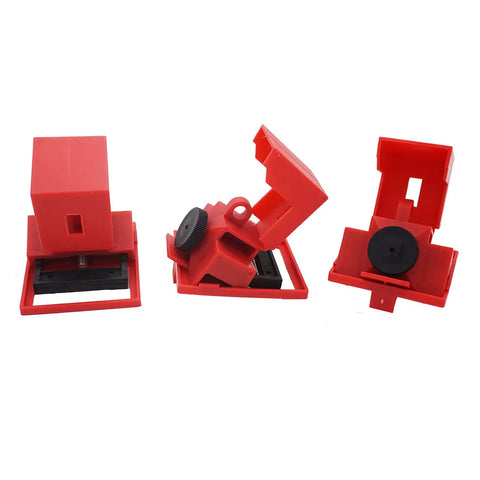 Pro Select Clamp On Circuit Breaker Lockout Devices 3 Pack Fits 480 To 600 Volt Single Pole Toggle Tough As Nails Industrial Safety Tag Out Kit No Sweat Install Heavy Duty Steel Build