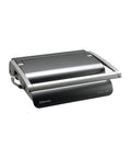 Dead Simple Desktop Comb Binding Machine That Crushes 25 Sheets Fast And Locks Up To 500 Pages, silver and black design.