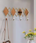 Real Deal Nordic Wrought Iron Wall Hooks For Coats And Keys Heavy Duty build with decorative diamond design and white ball ends.