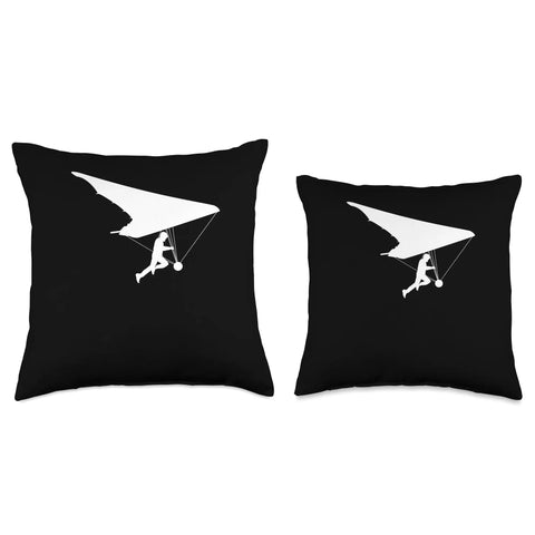 Funny Hang Glider Art Throw Pillow For Men And Women Hang Gliding Enthusiasts Gift Idea For Air Sport Flyers Dope Double Sided Print Pillow
