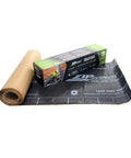 Slick Peel And Stick Installation For Insane Rooftop Weather Sealing Heavy Duty Rubberized Asphalt Underlayment, roll and box displayed.