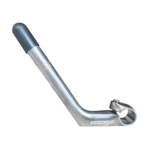 Ride-Ready Gooseneck Bike Stem Aluminum Alloy For 22.2mm Fork Tube And 25.4mm Handlebar, 80mm Length, Silver Finish Side View