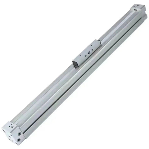 Top Tier Rose Red Guide Type Pneumatic Rodless Cylinder And Straight Stroke Actuator with aluminum frame for precise automation.