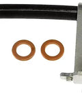 Front Driver Side Brake Hydraulic Hose For Select Chevrolet Pontiac Saturn Models Premium Replacement shown with fittings