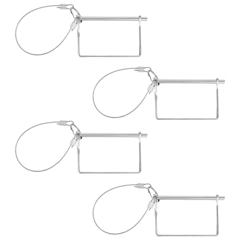 4 Pack Square Trailer Hitch Pins One Quarter By Four Inch Heavy Duty Zinc Plated Carbon Steel Locking Pins With Anti Lost Rope Ring