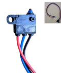 Kickass Ultra Subminiature Micro Switch Featuring A Pin Plunger Actuator And SPDT Layout with red, blue, and black wires.