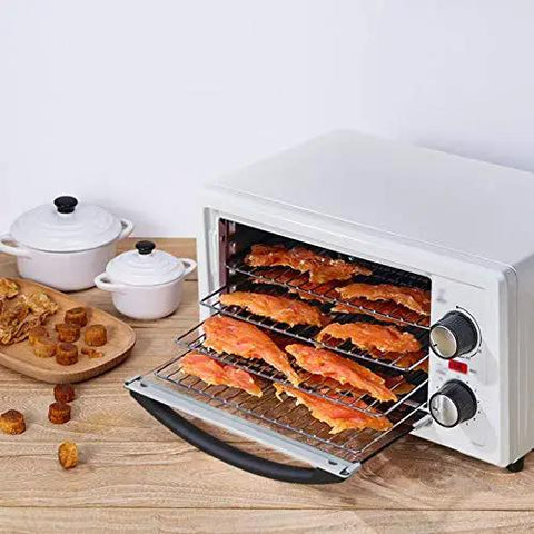 Zero Stress Dehydration Game Changer With Stackable Bins And Smart Temp Settings For Fruits Veggies Beef Jerky Greens And Pup Snacks 11L Size 48 Hr Countdown Timer with drying beef strips in a compact digital food dryer.