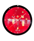 Rock Solid 23.6 Inch Round LCD Digital Display Screen For Business Pro Grade Gear 1280 By 1280 HD Resolution Zero Hassle with red design.