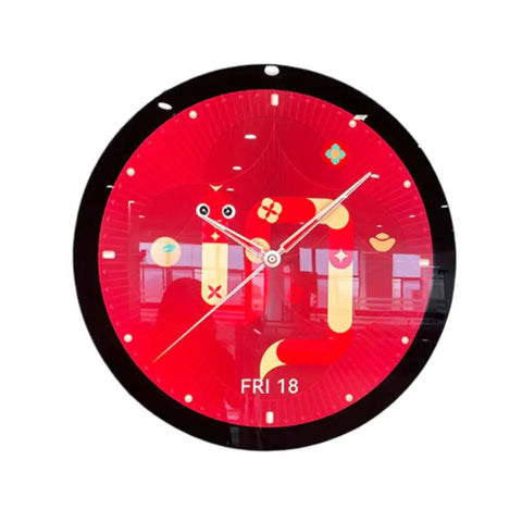 Rock Solid 23.6 Inch Round LCD Digital Display Screen For Business Pro Grade Gear 1280 By 1280 HD Resolution Zero Hassle with red design.