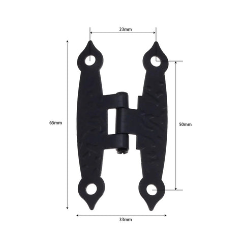 Rotating Concealed Cabinet Hinges Set 10 Pieces H Type Door Fittings with screws, dimensions shown in mm