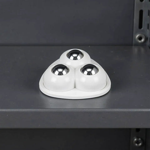 12pcs Furniture Caster Wheels, 360 Degree Swivel Self Adhesive with three shiny ball casters on a white triangular base