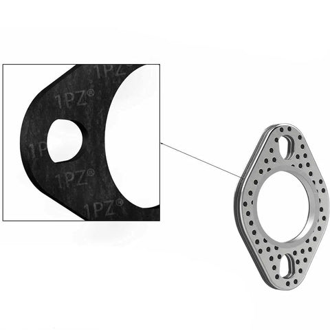Close-up of an exhaust gasket included in the Exhaust Kit With Nuts Gasket And Studs For GMB139 Engine Fits 50cc To 150cc Scooters ATVs Go Karts Mopeds Compatible With GY6 Motors Ideal For Daily Rides And Weekend Projects Ride Ready Performance Durable Stainless Steel Construction Easy Install