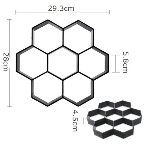 Hexagon Brick Mold For Concrete Pavers Reusable Hex Tile Mold For DIY Garden Path And Patio Floors Easy To Use No Fuss Durable Build 11.41 By 11.02 By 1.69 Inches Perfect Paver Template