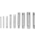 10 Pcs Tap Extractor Set For Broken Screws And Fasteners Steel Screw Remover Tools In Three Types With High Speed Steel Blades